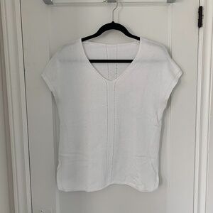 cotton white knit shirt - S